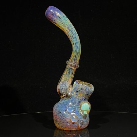 Purple Magic Mushroom Opal Sherlock Bubbler Glass Pipe Beezy Glass