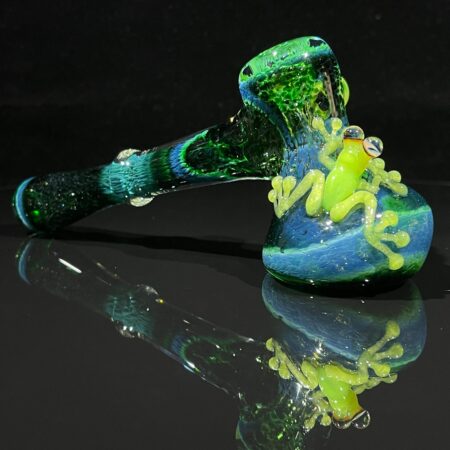 Exp Green Frog Hammer Bubbler Beezy Glass