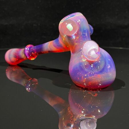 Purple Mushroom Opal Bubbler Glass Pipe Beezy Glass