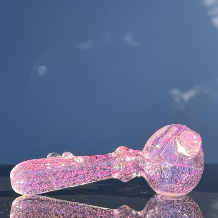 Rose Quartz Dichro Marbled Spoon Glass Pipe Fiona Phoenix Fire