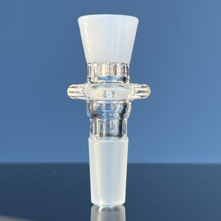 14mm White 7 Hole Pullslide Accessory Blazing Blue Glass
