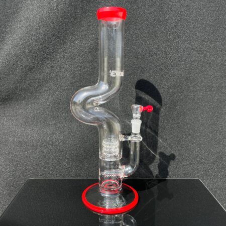Cloudburst 14" Double Perc Color Kink Bong Glass Pipe 27 Unlimited