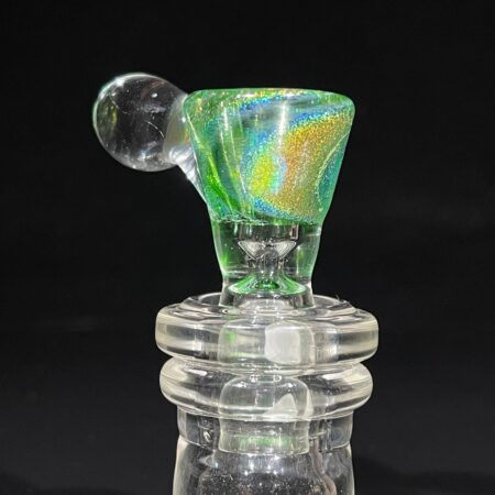 14mm Chromatic Emerald Dichro Pullslide Accessory Jellyfish Glass