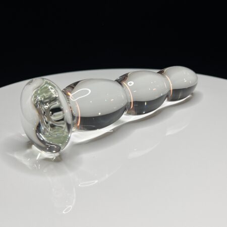 Clear Dildo with Graduating Bulbs Accessory Port Townsend Glassworks   