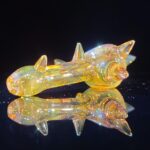 Metallic Gold Spike Fume Spoon - Tako Glass