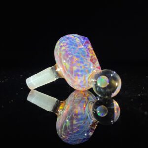 10 mm Purple Nebula Pull Slide with Black Planet Opal Accessory Tako Glass