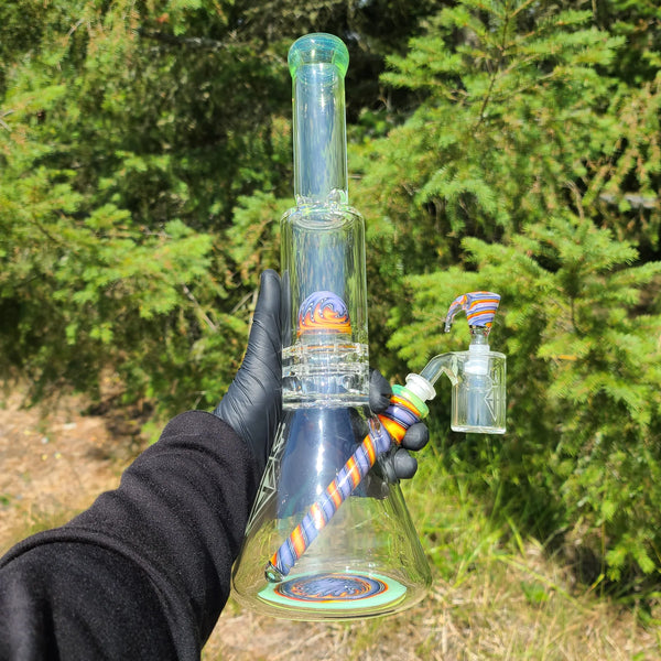 Augy 18" Linework Brick Stack Beaker Bong