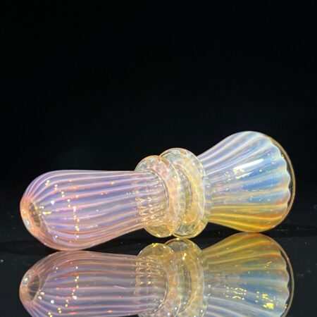 24k Gold Scallop Oneie Glass Pipe Kyle White Glass