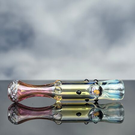 Cosmic Cartoon Chillum Glass Pipe Matty White
