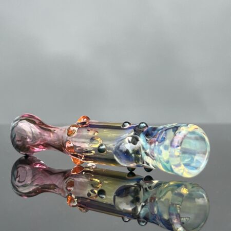 Cosmic Cartoon Chillum Glass Pipe Matty White