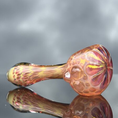 Gold Flower Fume Pipe Glass Pipe Matty White