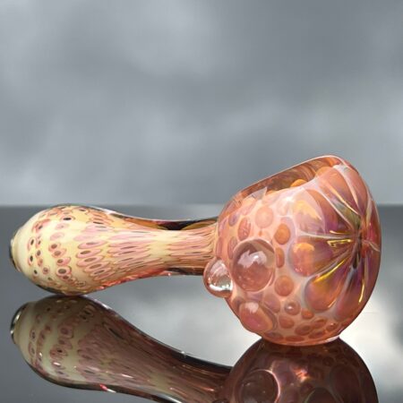 Gold Flower Fume Pipe Glass Pipe Matty White