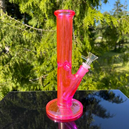 10" Neon Metallic Straight Tube Bong Glass Pipe TG