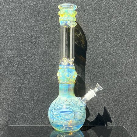 50x5 16" Ripple Fume Bubble Bong Glass Pipe TG