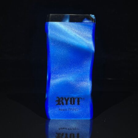 Acrylic Magnetic Dugout With Matching One Hitter Glass Pipe Ryot Blue/Black
