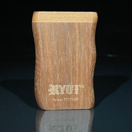 Short Wooden Magnetic Dugout With Matching One Hitter Glass Pipe Ryot Walnut