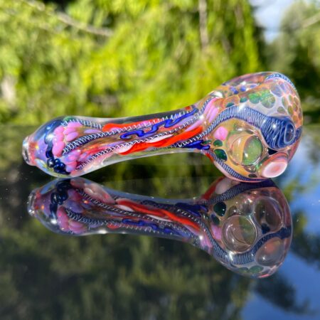 Inside Out Confetti Spoon Glass Pipe Matty White