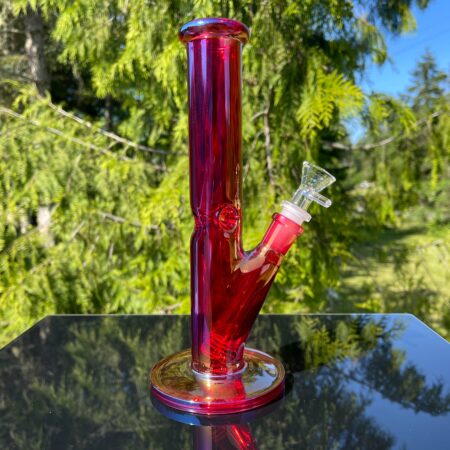 10" Neon Metallic Straight Tube Bong Glass Pipe TG