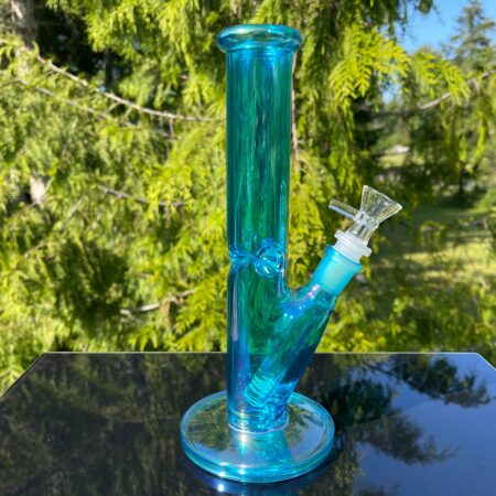 10" Neon Metallic Straight Tube Bong Glass Pipe TG