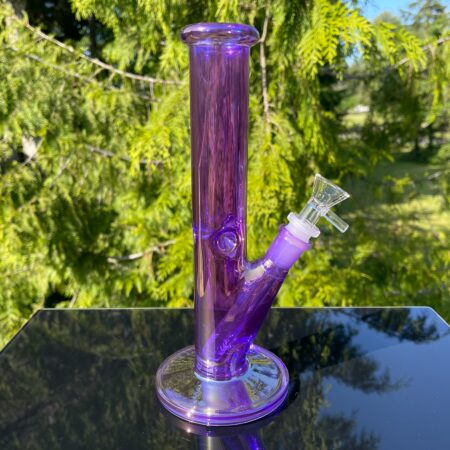 10" Neon Metallic Straight Tube Bong Glass Pipe TG