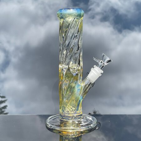 10" Twisted Fume Straight Tube Bong Glass Pipe TG