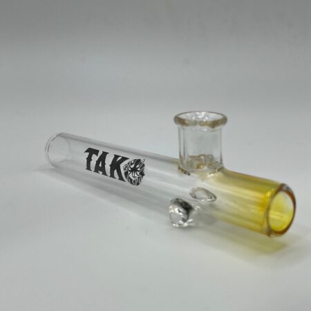 Silver Fume Shooter Glass Pipe Tako Glass Black
