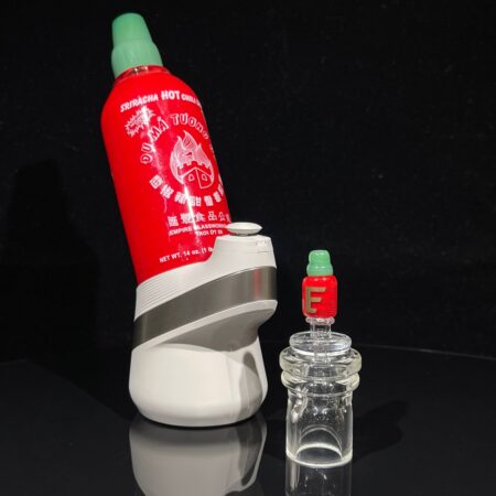 Puffco Peak Sriracha Attachment and Carb Cap Glass Pipe TG