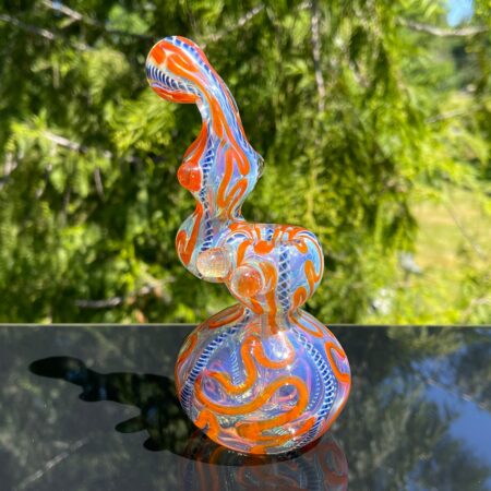 Citrine Swirl Bubbler Glass Pipe TG