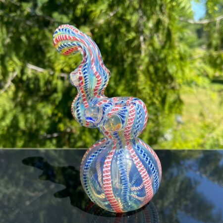Ruby Helix Bubbler Glass Pipe TG
