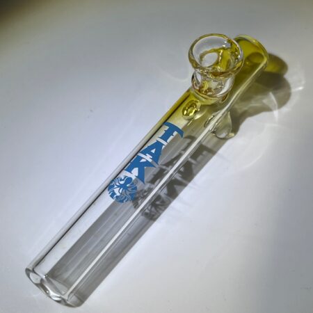 Silver Fume Shooter Glass Pipe Tako Glass Blue