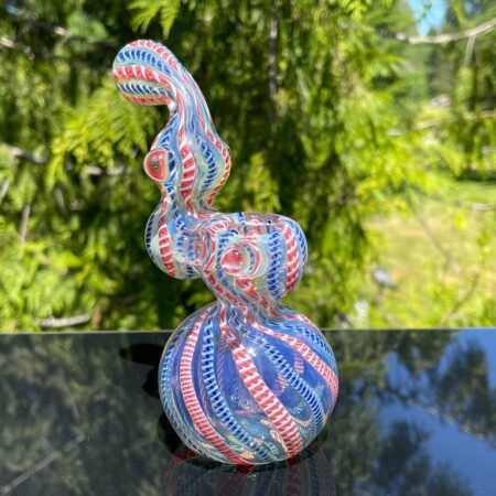 Ruby Helix Bubbler Glass Pipe TG