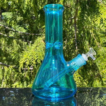 Bright Blue 10" Thick 9 mm Bong Glass Pipe TG