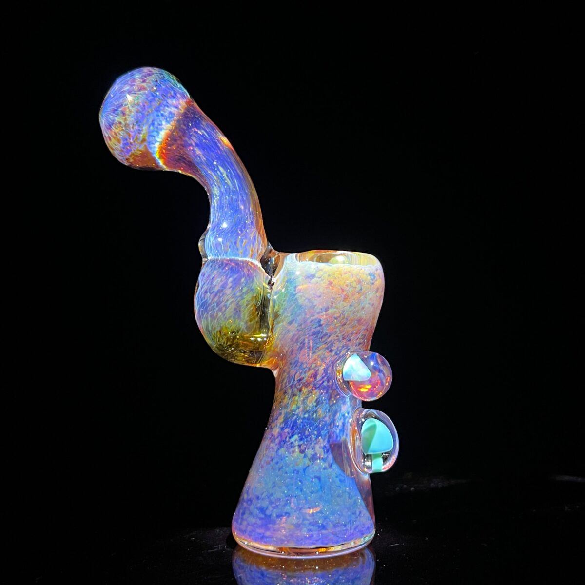 Purple Magic Mushroom Opal Standup Sherlock Bubbler - Tako Glass
