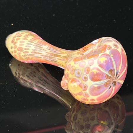 Gold Flower Fume Pipe Glass Pipe Matty White