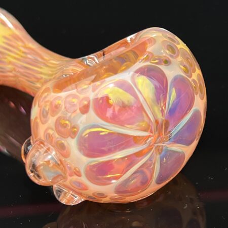 Gold Flower Fume Pipe Glass Pipe Matty White