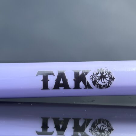 14mm Milky Violet Tako Logo Downstem Accessory Tako Glass Black 3"
