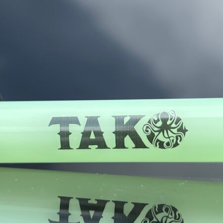 14mm Milky Green Tako Logo Downstem Accessory Tako Glass Black 3"