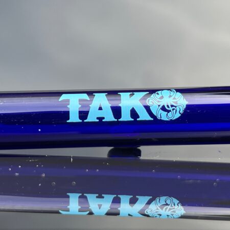 14mm Cobalt Tako Logo Downstem Accessory Tako Glass Blue 3"