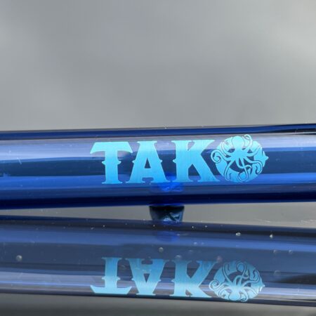 14mm Light Blue Tako Logo Downstem Accessory Tako Glass Blue 3"