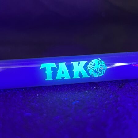 14mm Jade Green Tako Logo Downstem Accessory Tako Glass Glow In the Dark 3"