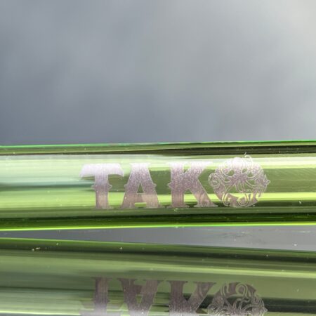 14mm Lime Green Tako Logo Downstem Accessory Tako Glass Purple 3"