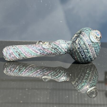 Purple Smoke Dichro Marbled Spoon Glass Pipe Fiona Phoenix Fire