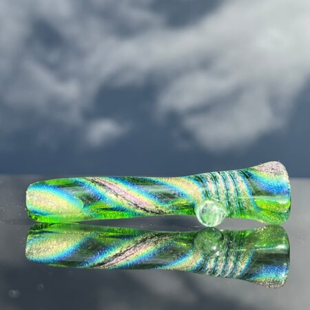 Emerald Dichro Chillum Glass Pipe Jellyfish Glass