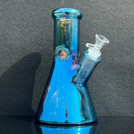 Lustrous Blue Iridescent 8.5" Thick 9 mm Bong Glass Pipe TG