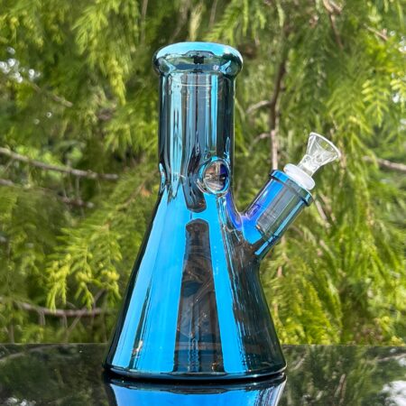 Lustrous Blue Iridescent 8.5" Thick 9 mm Bong Glass Pipe TG