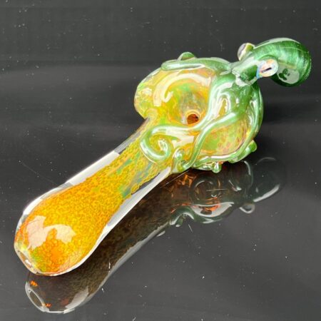 Green Stardust Octopus Spoon Glass Pipe Frank Glass