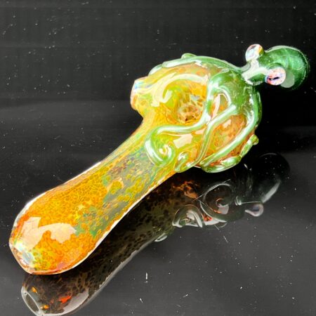 Green Stardust Octopus Spoon Glass Pipe Frank Glass