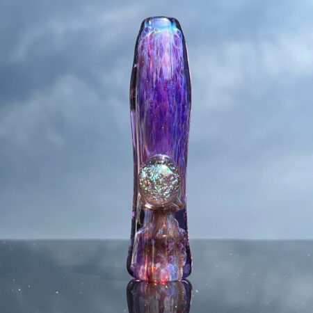 Purple Plasma Crushed Opal Chillum Glass Pipe Tako Glass