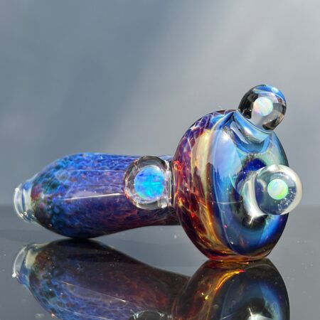 Purple Nebula Large Triple Opal Pipe Glass Pipe Tako Glass