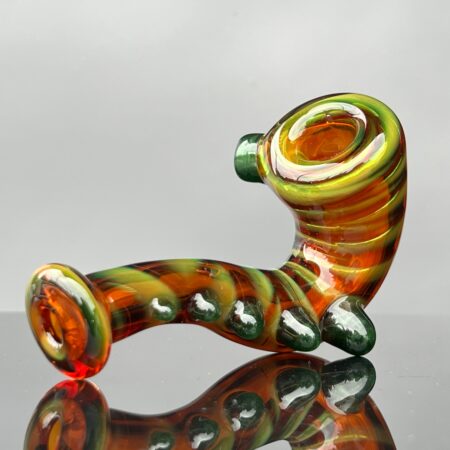Striated Sherlock Pipe Glass Pipe Firekist Glass